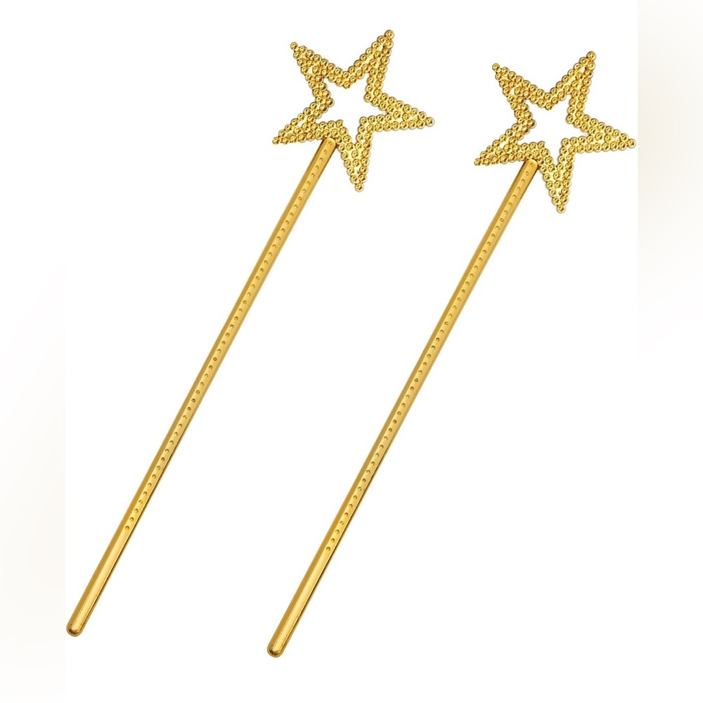 2pcs Star Wands, 13 Inch Fairy Princess Angel Wand Sticks Magic